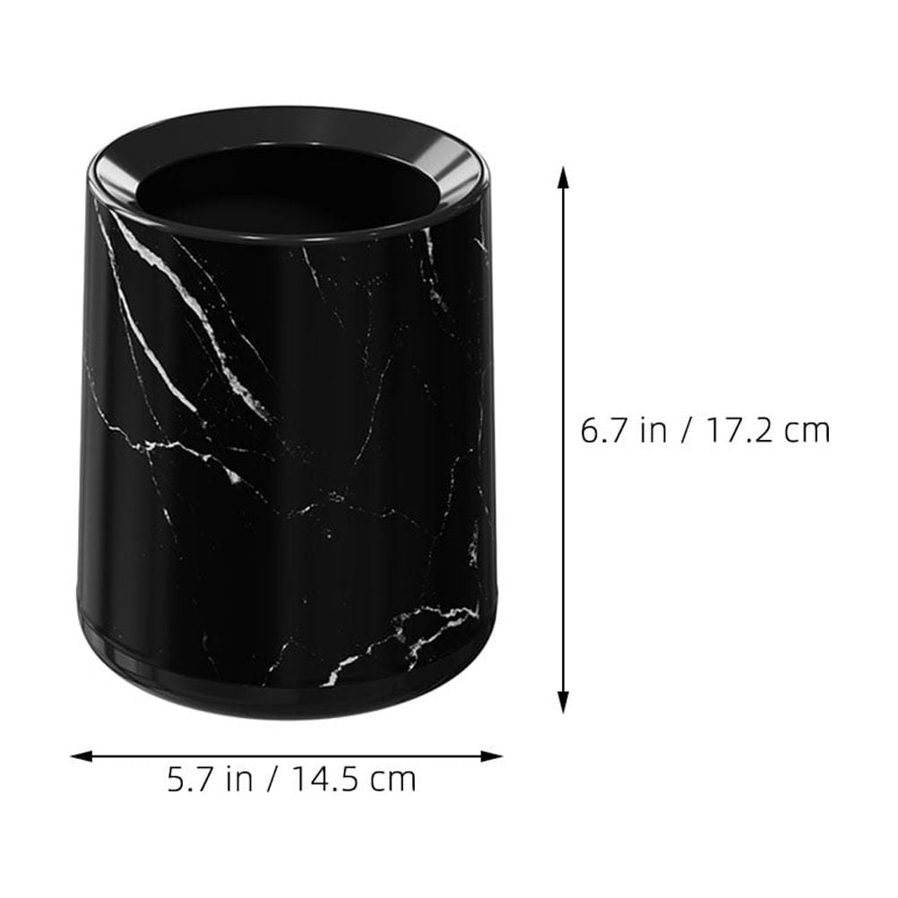 Trash Cans for Bathroom Garbage Decor Marble Household Office Black