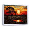 thumbnail image 3 of Designart "Savannah Sunset in African Safari Palette III" Extra Large Geometric Framed Wall Art - Bohemian Yellow Boho Mosaic Living Room Framed Canvas Art, 3 of 7