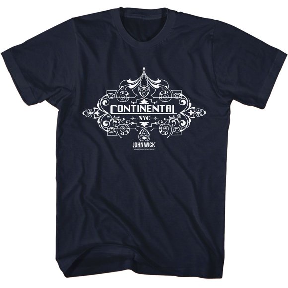 John Wick Continental Fancy Badge Navy Adult T-Shirt S