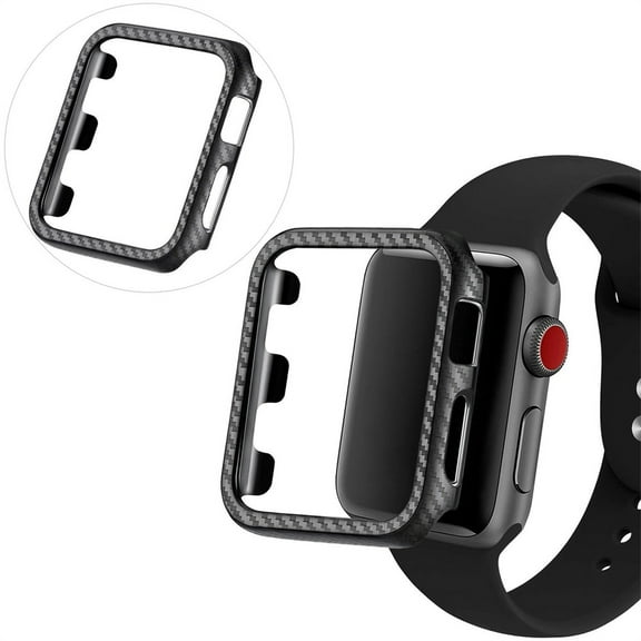 FZFLZDH For Apple Watch Series 3 4 5 SE 6 Carbon Fiber Bumper Case Cover 42/44mm
