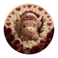 thumbnail image 2 of Highland Cow Area Rug Valentines Day 31.5x31.5 Inch Decorative Home Mat, Indoor Outdoor Carpet for Farmhouse Porch Entryway Living Room, Rustic Country Decor Gift for Mom Wife Farmers, 2 of 8