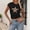 Black, variant on Graphic Tees for Women Casual Round Neck T Shirt Featuring Star Leopard Print Design for Spring Summer Women’s Top with Everyday Wardrobe Black M