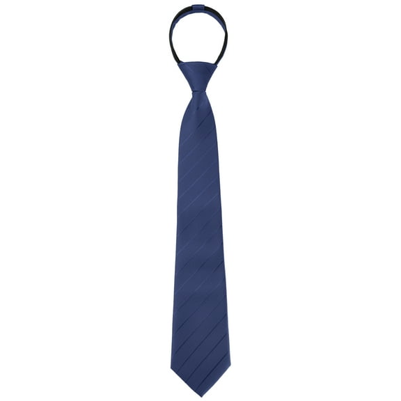 Corbata ajustable con cremallera INSPIRE CHIC para hombres, corbata de cuello para ocasiones casuales y formales, azul marino - 2 18.9" × 3.2"