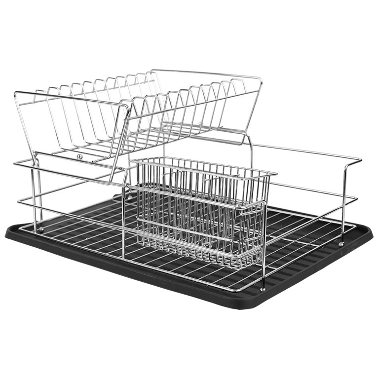 Appliance Basics ADR 0033 Aluminum Two-Tier Dish Drying Rack w