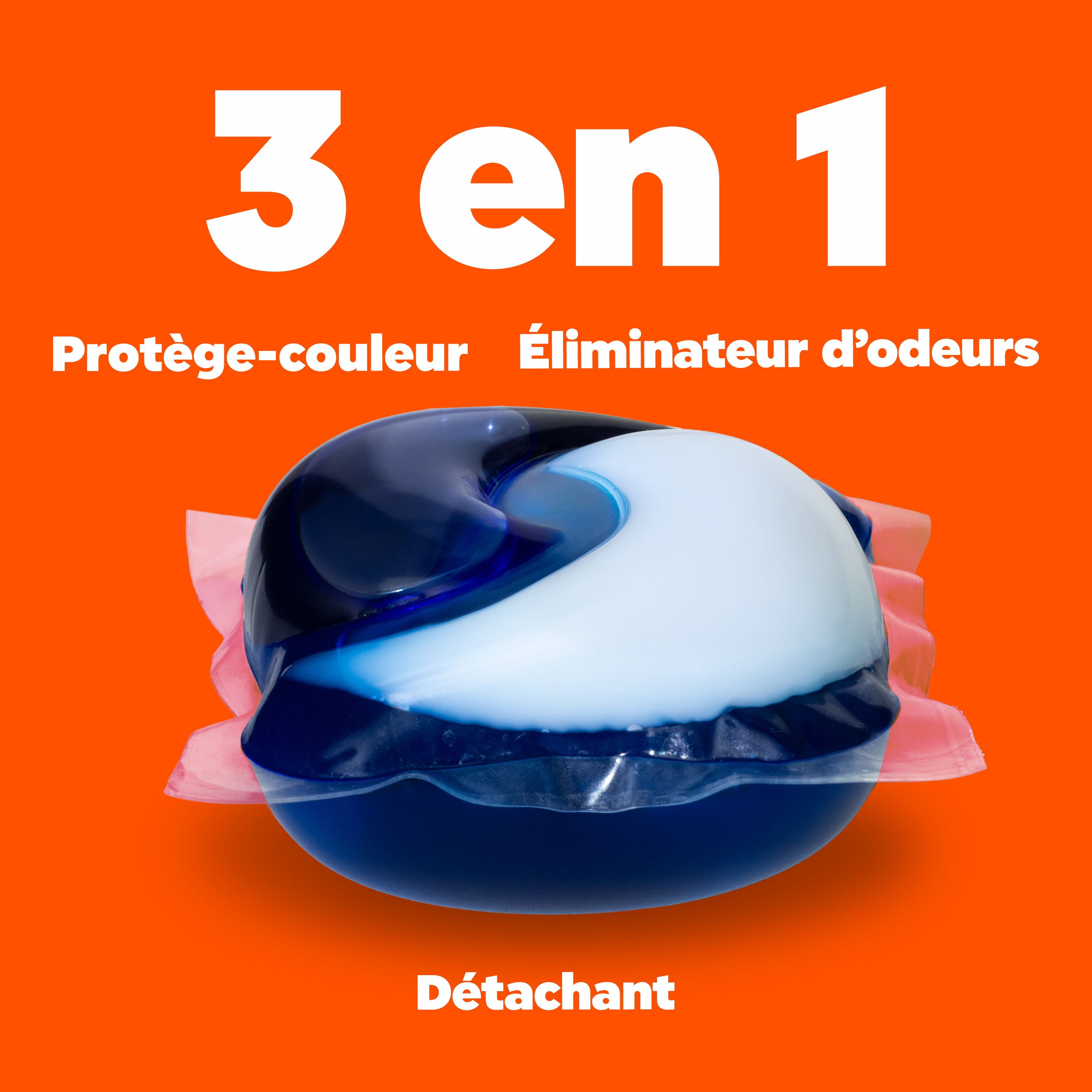 Détergent à lessive Tide PODS, détachant, éliminateur d’odeurs et protège-couleur 3 en de savon à lessive concentré, parfum Original