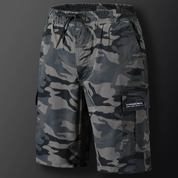 Xixinqiwan Big and Tall Athletic Shorts,Mens Camo Cargo Shorts Drawsting Lightweight Quick Dry Performance Shorts for Running,Workout,Training,Basketball