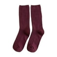 thumbnail image 3 of Bibifish Womens Socks Solid Color Breathable Ribbed Socks Crew Socks Mid Length Styling Fall Winter Daily Casual Style Comfy Wear Socks, 3 of 3