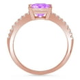 thumbnail image 6 of 1.66ct Princess cut - Solitaire with Accents - Natural Amethyst - 14k Rose Gold - Engagement Ring, 6 of 7