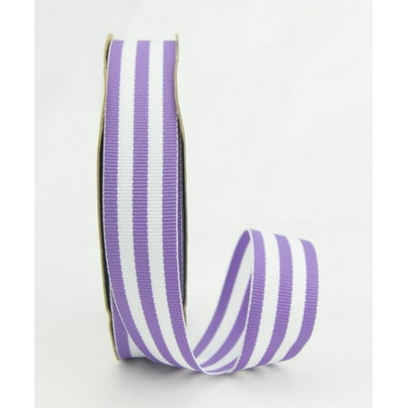 Stripe Ribbon Strap Ribbon Bazaar Grosgrain Mono Stripes 5/8 inch Lavender 20 yards 100% Polyester Ribbon ()