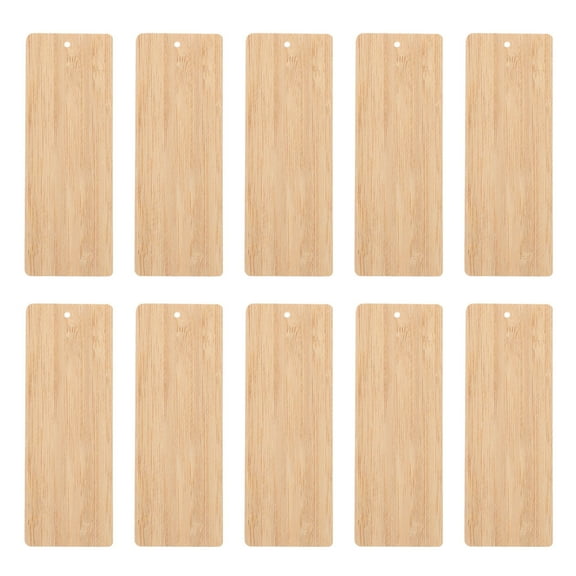 Viveous 10pcs Unfinished Blank Wooden Tags DIY Wood Craft Hanging Cutout Craft Making Supplies for DIY Projects