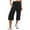 Black, variant on Scyoekwg Womens Capris for Summer Casual Drawstring Button High Waist Pant Straight Wide Leg Cropped Trousers (Black,S)