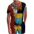 thumbnail image 1 of Traje de camisa informal de dos piezas con pantalones cortos de manga corta para hombre Pompotops  oipoqjl35646, 1 of 8