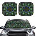 thumbnail image 2 of Yiaed Peacock Feathers Print Car Front Windshield Sun Shade,Foldable Anti-UV Car Sunshade for Front Window for Most Vehicles-Large, 2 of 5