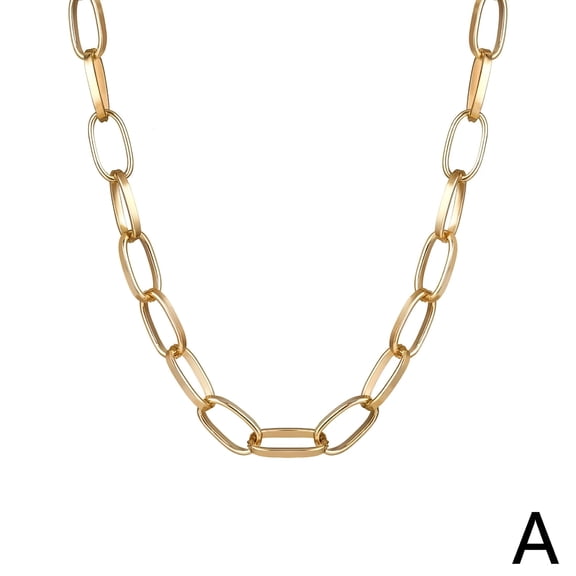 DESIGNICE 2026 New Paper Clip Chunky Thick Link Chain Necklace Choker Plated Gold Silver Gold Choker Necklace for Party, Casual, Date, Everyday, Gift