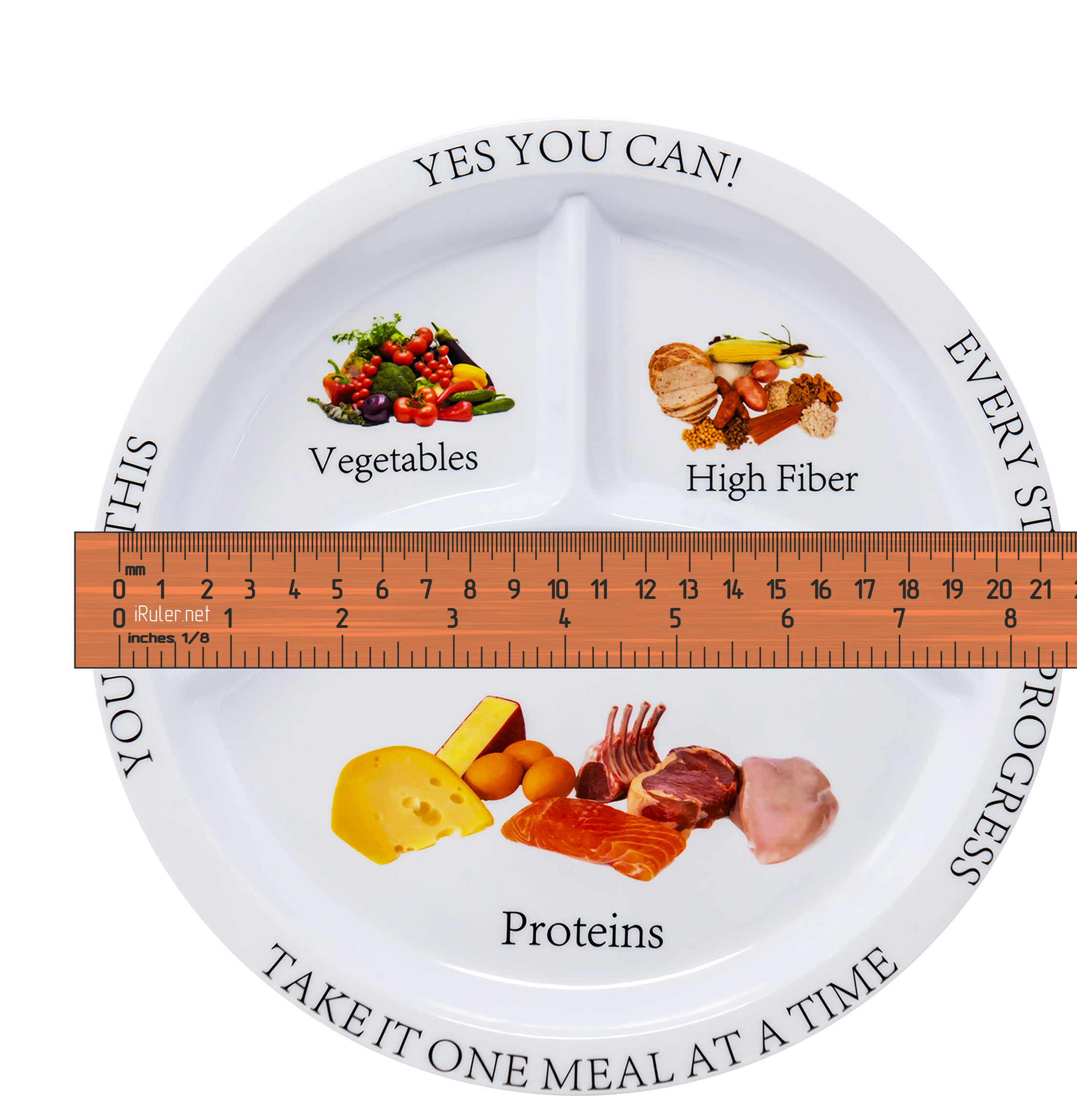 Portion Control Plates Melamine Round for Weight Loss by Universal Body Labs - image 3 of 8