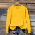 thumbnail image 4 of Baqcunre Women's Loose Fit Crew-Neck Solid Color Top Womens Clothes Long Sleeve Shirts for Women Womens Shirts Womens Tops,Yellow,S, 4 of 4