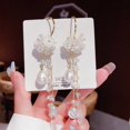 thumbnail image 2 of Aretes Largos De Pera De Lujo Para Mujer/Joyería De Cristal Con Pedrería, 2 of 4