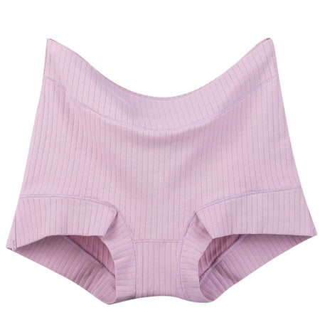 Women s Solid Plus Size XL-6XL Casual High Waisted Cotton Underwear Ladies Soft Full Briefs Panties Soft Breathable Super Stretchy Ladies Briefs High Leg Brief Panties for Women Pinky-a 6XL