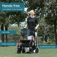 thumbnail image 3 of Andador con ruedas todoterreno ELENKER, silla de ruedas de transporte 2 en 1 con asiento acolchado y respaldo ancho, color rojo, 3 of 5