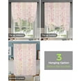 thumbnail image 4 of Pink Yellow Purple Botanical Tie Up Curtains for Kitchen Bathroom Bedroom Windows 45 Inch Length, Spring Floral Watercolor Art Balloon Drape Curtains Shade Rod Pocket Drapery Curtain Panel, 42"x54", 4 of 7