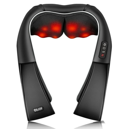 ALLJOY Shiatsu Shoulder Neck Massager with Heating, Deep Tissue 3D Kneading Massager, Use at Home, Car, Office (Black)