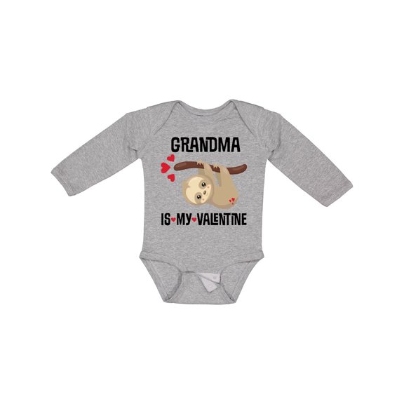 Inktastic My Grandma is My Valentine Boys or Girls Long Sleeve Baby Bodysuit