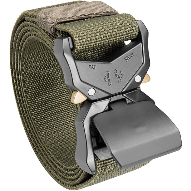 Cinturón táctico, militar para senderismo, cinturón de trabajo de nailon de 1.5 in con hebilla de liberación rápida para trabajo pesado Adepaton WMZL-1357-3