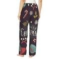 thumbnail image 3 of Picia Merry Christmas Womens Soft Woven Cotton Elastic Waistband Sleep Pajama Pant Lounge Sleep Pant With Pockets And Drawstring-Medium, 3 of 9