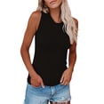 thumbnail image 2 of Sleeveless Women Solid Color Ribbed Knit Tank Tops Summer Casual Cami Tops, 2 of 4