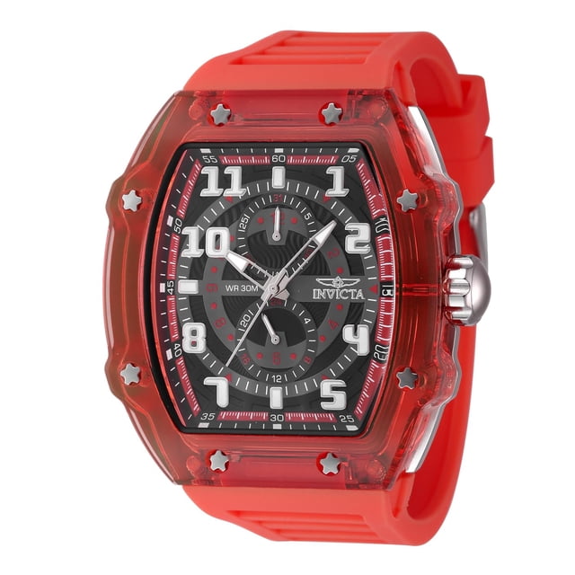 Reloj Invicta Racing para hombre, cuarzo, rojo, silicona, 48 mm