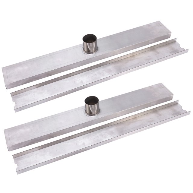 2X Linear Channel Floor Drain Gate Stainless Steel Type Shower Bathroom Drain Cover Invisible Large Floor Drain 50Cm