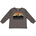 thumbnail image 3 of Inktastic Indianapolis Indiana Skyline Retro Boys or Girls Long Sleeve Toddler T-Shirt, 3 of 5