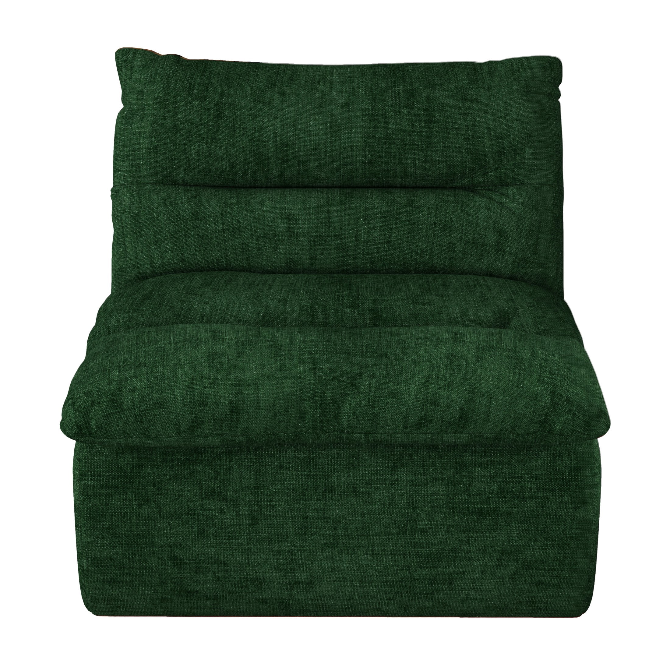 Aukfa 150" U-Shape Sectional Sofa with Ottoman, 6-Seater Chenille Modular Couch, Free Combination & Side Pockets, Green