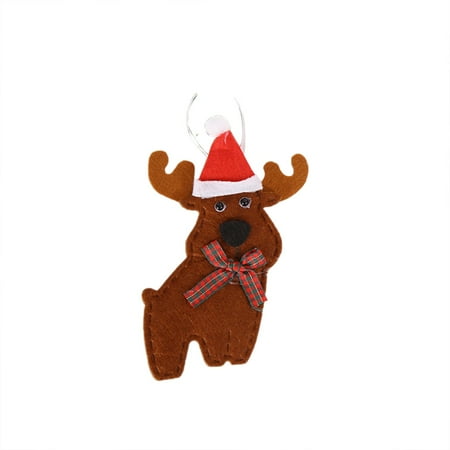 

lystmrge Christmas Baking Gift Dog Ornament for Car Crystal Bead Curtain Door Christmas Decorations Non Woven Pendant Christmas Tree Decoration Pendant Cartoon Old Man Deer Crutch Christmas Pendant