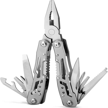 Multi-Tool Pliers - 15-in-1 Stainless Steel Folding Tool with Safety Lock - for Camping Hiking Survival Outdoor DIY & More