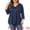 Navy Blue, variant on Women's Plus V Neck 3/4 Sleeve Botanical Print Blouse Tunic Top 4X Navy Blue