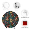 thumbnail image 4 of Balery Berries and Flowers Print Bone China Decorative Plate Ceramic Dinner Plates Art Crafts with Display Stand-8in, 4 of 6
