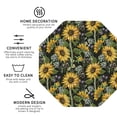 thumbnail image 3 of Rateoe Sunflowers Drawing Drink Coasters Set of 4 Leather Coasters Spill Protection for Table Desk,Durable and Non Slip Leather Coaster ,4 Inches Drink Mats-Octagon, 3 of 6