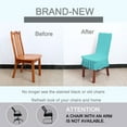thumbnail image 6 of PiccoCasa 2Pcs Stretch Spandex Dining Chair Slipcovers, Ruffled Skirt Chair Protectors Cyan, 6 of 6