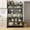Grey, variant on 65'' Tall Kitchen Bakers Rack with Flip Door Cabinet, 5-Tier Microwave Stand & Coffee Bar, Heavy Duty Storage Shelving Unit with Pegboard & Hooks,White