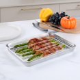 thumbnail image 3 of Baking Sheet with Rack x Stainless Steel Quarter Sheet Pan with Wire Cooling Rack Set for Toaster Oven Roasting Metal Bacon Cookie Trays Nonstick & Rust Dishwasher, 3 of 9