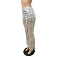 thumbnail image 3 of Womens Perspective Sequin Sparkle Flared Pants Wide Leg Bell Bottom Trousers, 3 of 4
