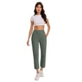 thumbnail image 3 of qucoqpe Womens Yoga Capri Pants High Waist Capri Leggings with Pockets Wide Leg Crop Exercise Workout Summer Pants, 3 of 5