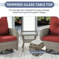 thumbnail image 5 of POCASSY Outdoor Wicker Chairs Swivel Rocking Chairs - Outdoor Swivel Rocking Chairs Set of 2 with Rattan Side Table, Gray Patio Swivel Glider Chair 3PCS Patio Furniture Set for Porch Pool, Gray/Red, 5 of 8