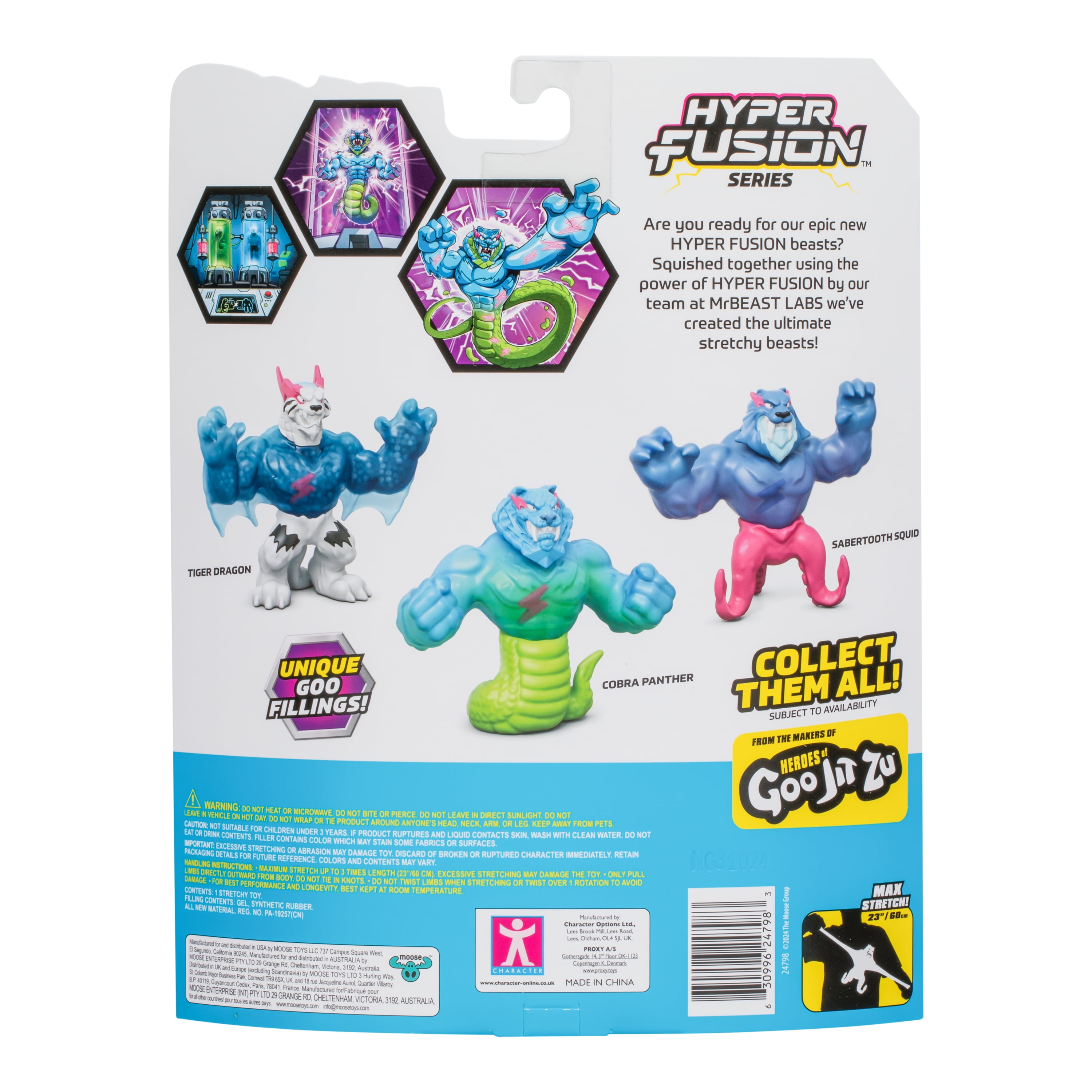 MrBeast Lab Hyper Fusion Sabertooth Squid 5 inch Stretchy Hero
