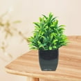 thumbnail image 6 of HomeDM Artificial Mini Potted Plants for Indoor Home Decor, Fake Potted Plastic Green Plants for Living Room Decorative, Small Artificial Office Desk Plants in Black Pots, 6 of 6