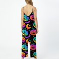 thumbnail image 6 of Halloween Jumpsuits for Women Witch Hat Candy Wide Leg Backless Spooky Overalls Pumpkin Skull Halter Funny Rompers, S, 6 of 6