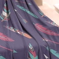 thumbnail image 3 of Feather and Arrow Pattern Blanket,Comfortable Soft Lamb Wool Throw Blanket,All Season,Warm Lightweight Blankets for Sofa Bed Couch Living Room Chair,30"x40", 3 of 4