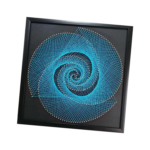 Patrón geométrico pintura de bobinado de uñas DIY pintura de bobinado de lana decoración hecha a mano cuerda de hilo regalo arte hecho a mano D Soledad Dibujo sinuoso