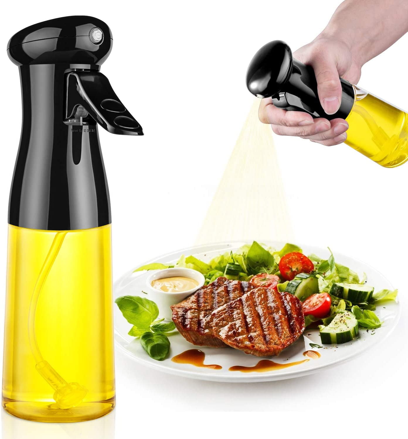 Olive Oil Pump Dispenser Glass Oil Spray Bottle Cooking Barbecue Home
